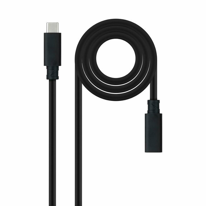 Nanocable Cable Prolongador USB-C 3.2 Gen2x2 20Gbps 100W 4K/60Hz 1m Negro Nanocable Cable Prolongador USB-C 3.2 Gen2x2 20Gbps 100W 4K/60Hz 1m Negro
