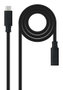 Nanocable Cable Prolongador USB-C 3.2 Gen2x2 20Gbps 100W 4K/60Hz 1m Negro