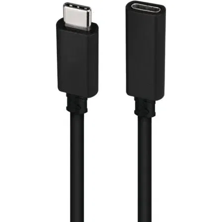 Nano Cable 10.01.4501 Cable Alargador USB Tipo-C 3.2 Macho-Hembra 20Gbps 100W 4K/60Hz Negro 1m