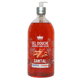 Santal, Gel de ducha, Para cuerpo, cara & cabello, Para piel sensible, 1000 ml