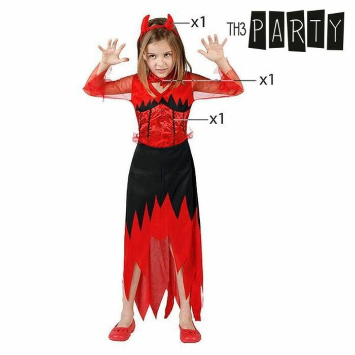 Disfraz de Demonio Halloween para Niña, Rojo y Negro, Talla 10-12 Años Disfraz de Demonio Halloween para Niña, Rojo y Negro, Talla 10-12 Años