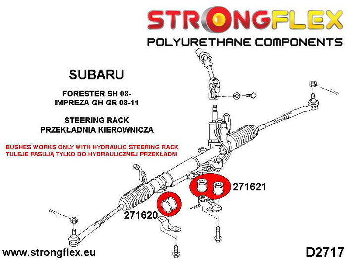 StrongFlex STF276166B Kit Completo Silentblocks Suspensión Subaru Exiga (09-14) YA, Impreza III (07-14) GE GV GH GR, Impreza IV (11-16) GP GJ