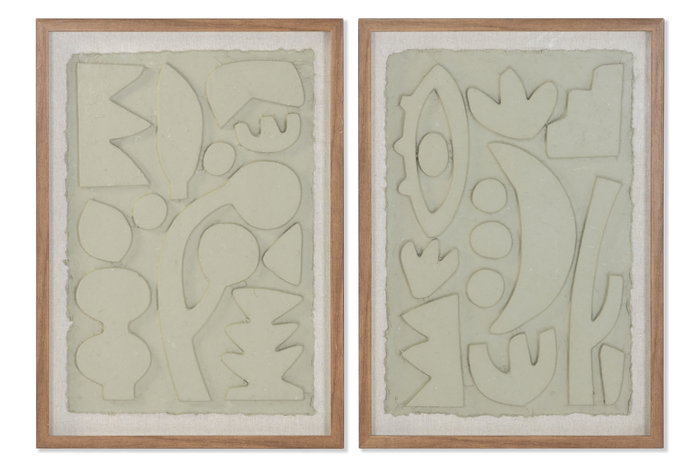 DKD Home Decor Cuadro Beige Abstracto Cristal Papel Mache 3 x 70 x 50 cm (2 Unidades) DKD Home Decor Cuadro Beige Abstracto Cristal Papel Mache 3 x 70 x 50 cm (2 Unidades)