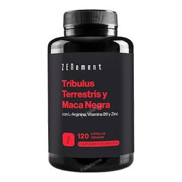 ZENEMENT Tribulus Terrestris Y Maca Negra 120 Cápsulas - Fórmula Natural para Libido y Rendimiento Físico con L-Arginina y Zinc, Vegano