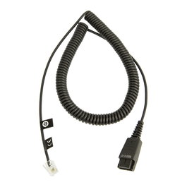 Jabra Cable en espiral QD a RJ-10 de 2 m, Negro