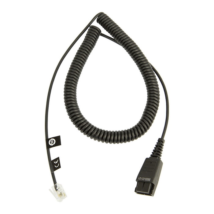 Jabra Cable en espiral QD a RJ-10 de 2 m, Negro Jabra Cable en espiral QD a RJ-10 de 2 m, Negro