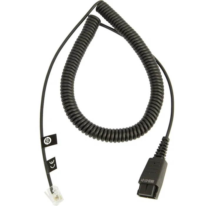 Jabra 8800-01-01 Cable QD a RJ10 en espiral, Negro