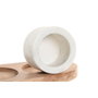 DKD Home Decor Set de Salero 4 Piezas de Mármol y Acacia Blanco