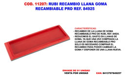 RUBI Recambio Llana Goma Recambiable PRO 84925