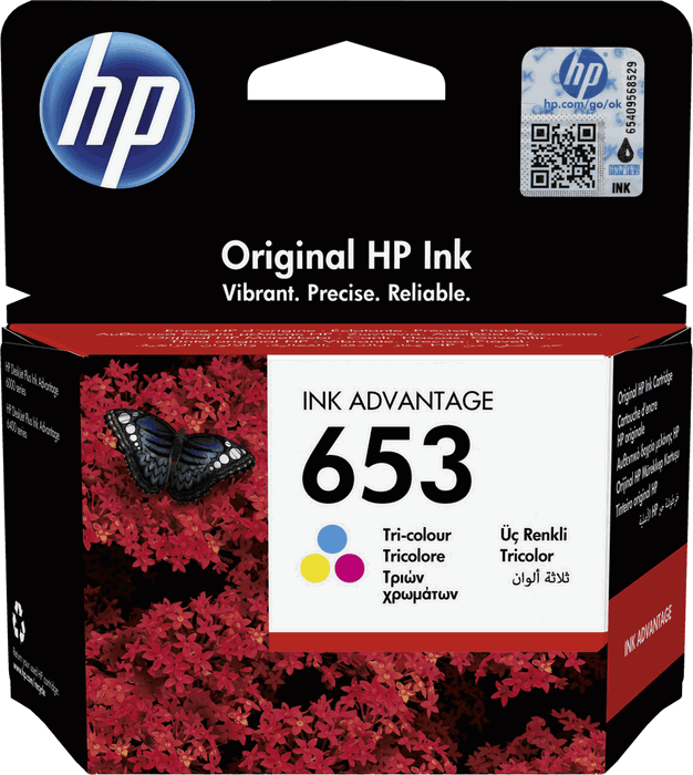 HP Cartucho de Tinta Original Advantage 653 Tricolor (Cian, Magenta, Amarillo) - 200 páginas - 1 unidad HP Cartucho de Tinta Original Advantage 653 Tricolor (Cian, Magenta, Amarillo) - 200 páginas - 1 unidad