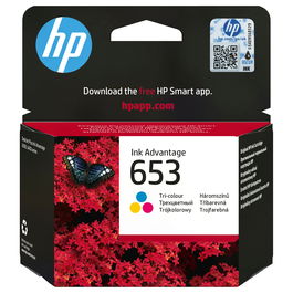 HP Tinta 653 / 3YM74AE Negro Cian Magenta Amarillo, Cartucho de Tinta