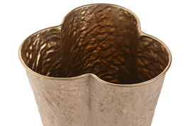 DKD Home Decor Jarron Moderno Beige Dorado Metal Set de 2 Piezas 29 x 53 x 28 cm