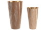 DKD Home Decor Set de 2 Jarrones de Metal Beige y Dorado