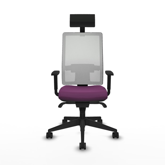 PIQUERAS Y CRESPO Silla de oficina Horna con mecanismo Sincro, Morado y Blanco