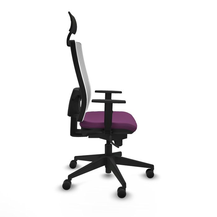 PIQUERAS Y CRESPO Silla de oficina Horna con mecanismo Sincro, Morado y Blanco