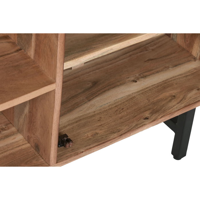 DKD Home Decor Mueble TV Espiga de Acacia y Metal Marrón