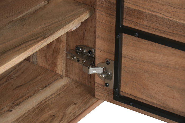 DKD Home Decor Mueble TV Moderno Marron Negro 140 x 40 x 55 cm