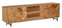 DKD Home Decor Mueble TV Espiga de Acacia y Metal Marrón