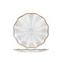 DKD Home Decor Plato Glam Cristal Transparente con Reborde Dorado para Postres o Snacks, 22 x 22 cm (Set de 6 Unidades)
