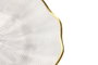 DKD Home Decor Plato Glam Cristal Transparente con Reborde Dorado para Postres o Snacks, 22 x 22 cm (Set de 6 Unidades)