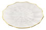 DKD Home Decor Plato Glam Cristal Transparente con Reborde Dorado para Postres o Snacks, 22 x 22 cm (Set de 6 Unidades)