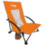 Aktive Silla de playa plegable baja naranja con posavasos