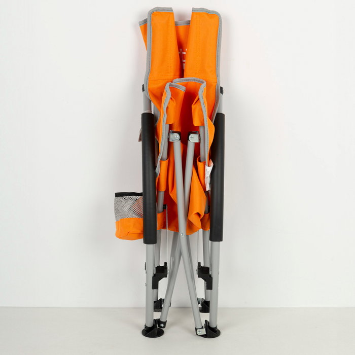 Aktive Silla de playa plegable baja naranja con posavasos Aktive Silla de playa plegable baja naranja con posavasos