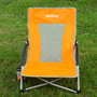 Aktive Silla de playa plegable baja naranja con posavasos