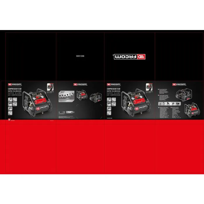 Facom Compresor Horizontal Silencioso 6 L 1,6 CV Facom Compresor Horizontal Silencioso 6 L 1,6 CV