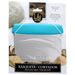 Lily Cook Rasqueta Cortador de Masa con Lámina de Acero Inoxidable y Divisiones Numéricas, 17x12 cm