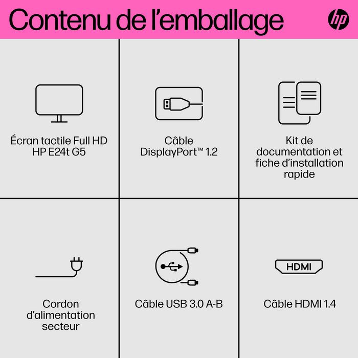 HP E24t G5 Monitor Táctil FHD