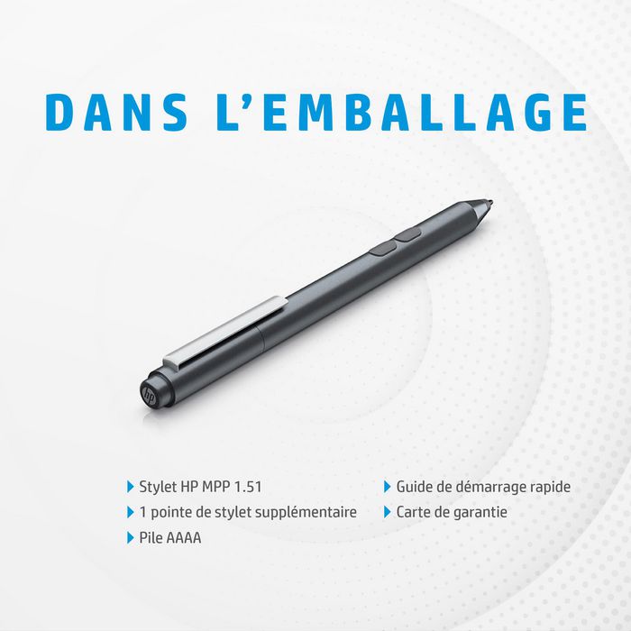 HP HP MPP 1.51 Pen Stylus Compatible con Microsoft, 2 Botones Personalizables, Precisión de Punta, Hasta 18 Meses de Batería, Clip para Transporte