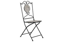 DKD Home Decor Silla Terraza Y Jardin Multicolor Negro 50 x 94 x 42 cm Forja Ceramica