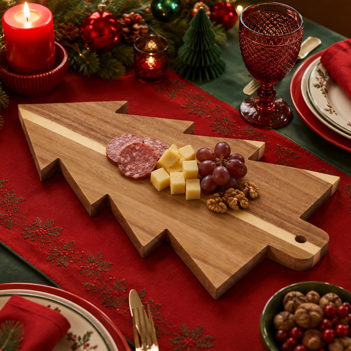 Home Deco Factory Tabla de Cortar Acacia Árbol Navidad