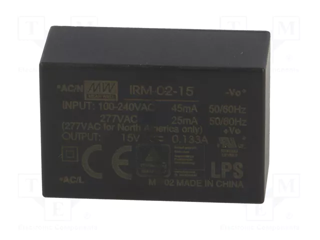 MEAN WELL IRM-02-15 Convertidor AC/DC 2W 15VDC
