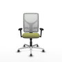 PIQUERAS Y CRESPO Silla de oficina Motilla con mecanismo Sincro, Verde oliva y Blanco