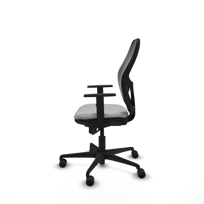 PIQUERAS Y CRESPO Silla de oficina Jorquera con mecanismo Sincro, tela gris claro y malla negra PIQUERAS Y CRESPO Silla de oficina Jorquera con mecanismo Sincro, tela gris claro y malla negra