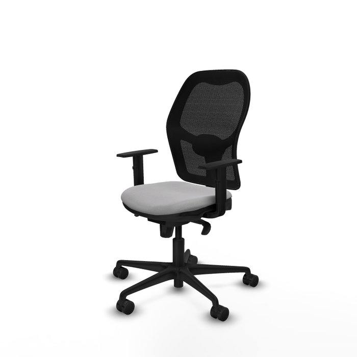 PIQUERAS Y CRESPO Silla de oficina Jorquera con mecanismo Sincro, tela gris claro y malla negra PIQUERAS Y CRESPO Silla de oficina Jorquera con mecanismo Sincro, tela gris claro y malla negra