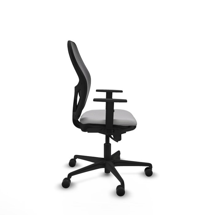PIQUERAS Y CRESPO Silla de oficina Jorquera con mecanismo Sincro, tela gris claro y malla negra PIQUERAS Y CRESPO Silla de oficina Jorquera con mecanismo Sincro, tela gris claro y malla negra