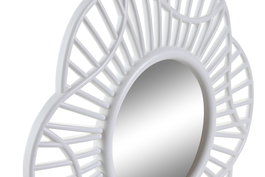 DKD Home Decor Espejo Glam Dorado Blanco Set de 3 (2 Unidades) 2 x 25 x 25 cm