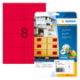 HERMA Etiquetas A4 Rojo Neón 99,1x67,7 mm Papel Mate 160 St.