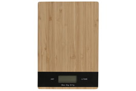 DKD Home Decor Báscula Digital de Bambú y Metal Negro