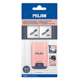 Milan Afilaborra Compact Serie 1918 Rosa con 2 Gomas de Recambio