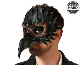 Máscara de Cuervo Negro con Plumas y Pico Largo para Halloween, Carnaval y Cosplay
