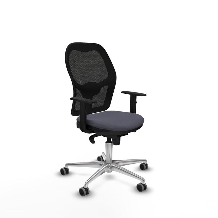 PIQUERAS Y CRESPO Silla de oficina Jorquera con mecanismo sincro, tela gris y malla negra PIQUERAS Y CRESPO Silla de oficina Jorquera con mecanismo sincro, tela gris y malla negra