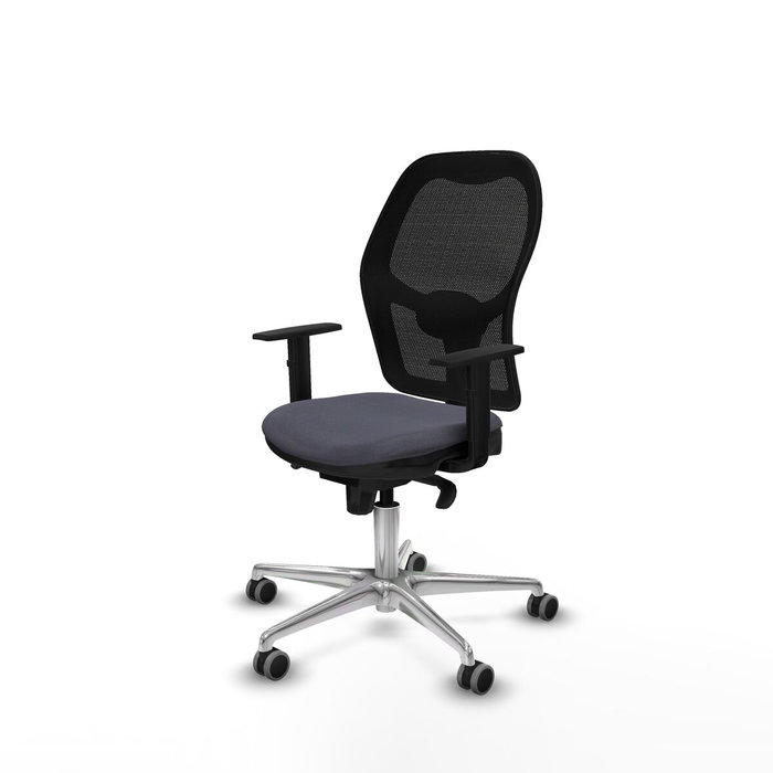 PIQUERAS Y CRESPO Silla de oficina Jorquera con mecanismo sincro, tela gris y malla negra PIQUERAS Y CRESPO Silla de oficina Jorquera con mecanismo sincro, tela gris y malla negra