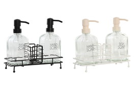 DKD Home Decor Set de 3 Dosificadores de Cristal 450ml