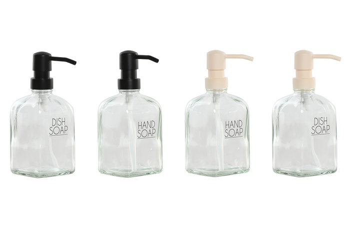 DKD Home Decor Set de 3 Dosificadores de Cristal 450ml