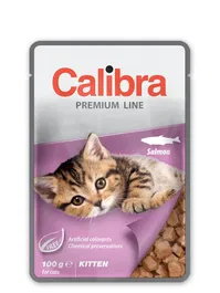Calibra Kitten Pouch Salmon Caja 24x100 gr - Tiernos Bocaditos en Salsa para Gatitos