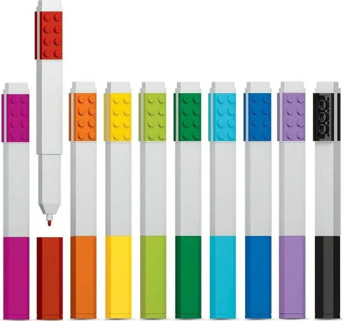 LEGO Set de 10 Rotuladores de Gel de Secado Rápido de 0.7 mm